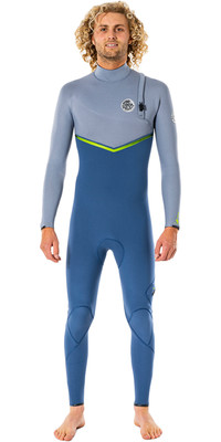 2022 Rip Curl Mens E-Bomb 5/3mm Zip Free Wetsuit WSMYPS - Blue Grey